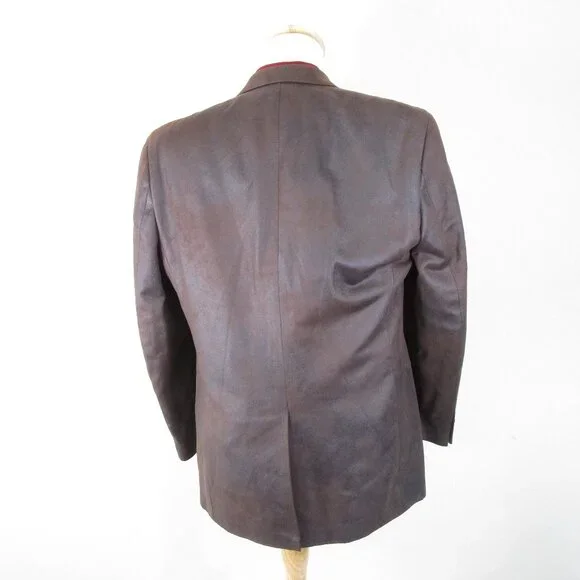 MICHAEL Michael Kors Mens Brown Faux Suede Two Button Sport Coat Size 42L